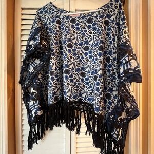 Cotton flowy cover up shirt